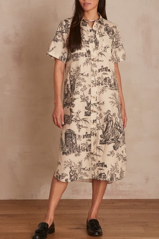 Vestido camisero de lino - Crudo