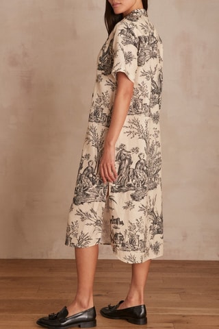 Vestido camisero de lino - Crudo