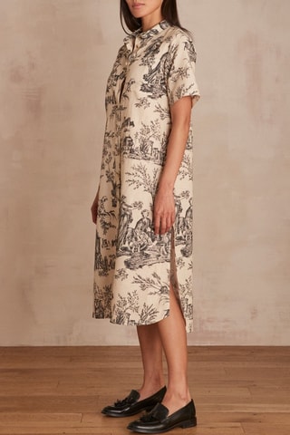 Vestido camisero de lino - Crudo