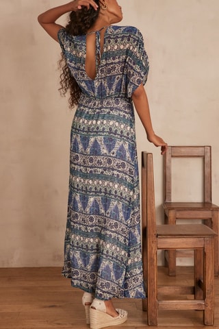 Vestido comprido - Azul-real