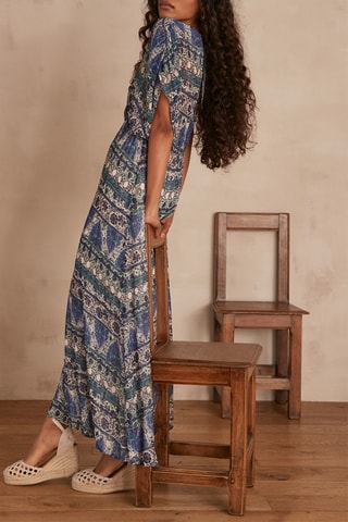 Vestido comprido - Azul-real