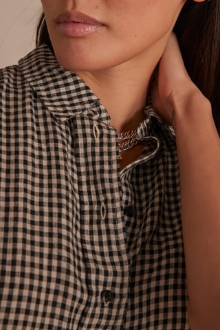 Vestido-camisa em linho - Preto