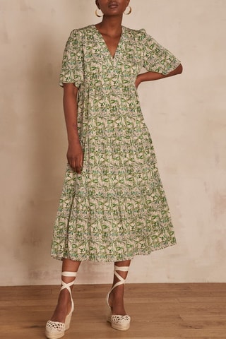 Vestido direito - Verde-escuro