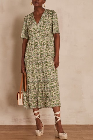 Vestido direito - Verde-escuro