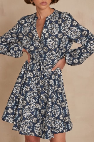 Vestido trapézio - Azul