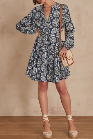 Vestido trapézio - Azul