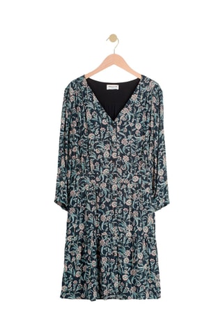 Vestido camisero Azul marino y rosa