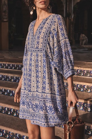 Vestido direito - Azul-real