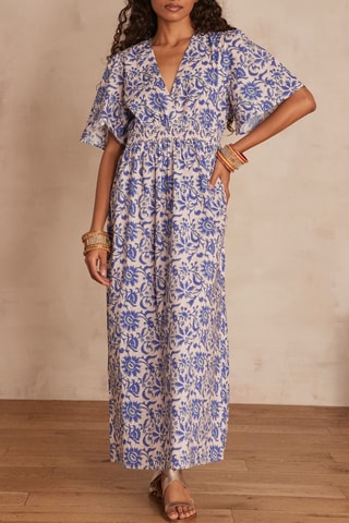 Vestido comprido - Azul-real