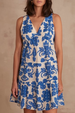 Vestido estilo patinadora - Azul-real