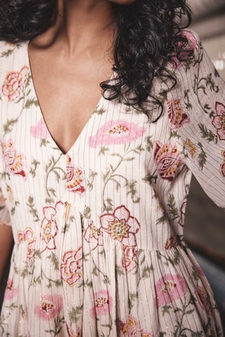 Vestido evasé - Rosa