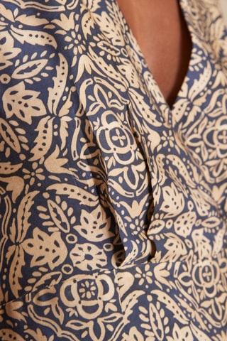 Vestido largo - Crudo y azul rey