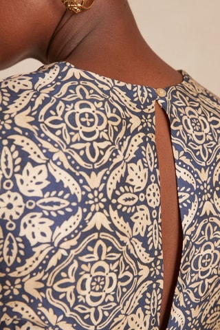 Vestido largo - Crudo y azul rey