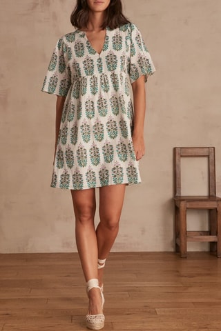 Vestido trapecio - Blanco