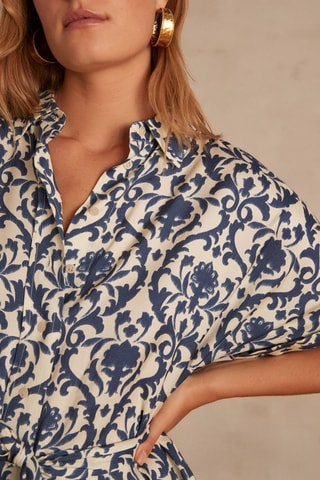 Vestido-camisa - Azul-petróleo