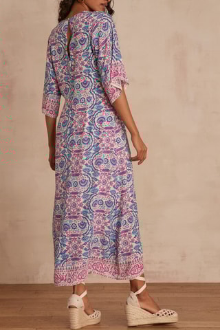 Vestido comprido - Azul-real e violeta