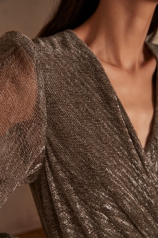 Vestido plisado - Dorado