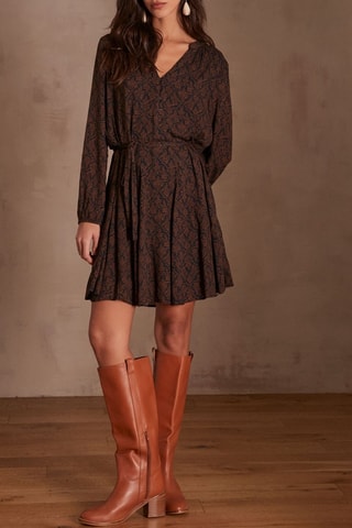 Vestido estilo patinadora - Azul-marinho