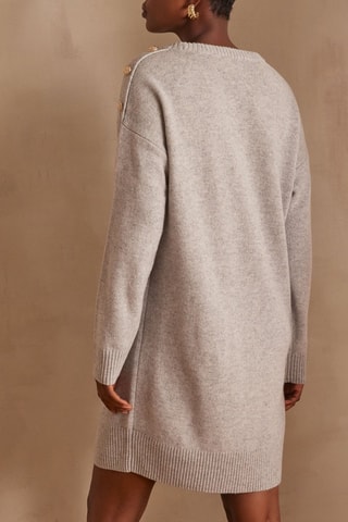 Vestido-camisola em lã - Cinzento-claro mesclado