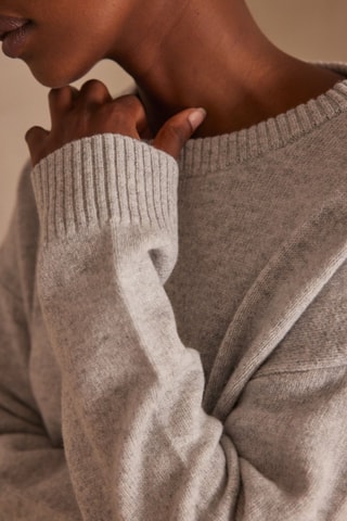 Vestido-camisola em lã - Cinzento-claro mesclado