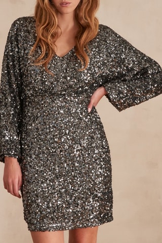 Vestido direito - Prateado