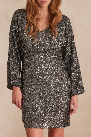 Vestido direito - Prateado