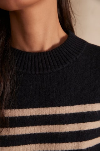 Vestido-camisola em lã - Azul-marinho