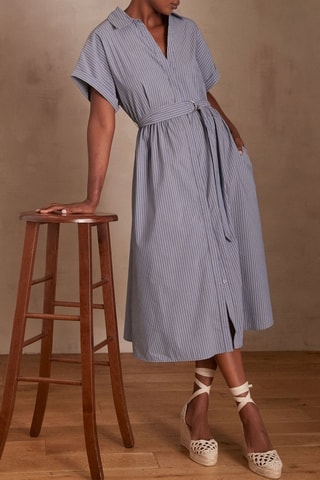 Vestido camisero - Azul y blanco