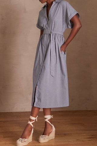 Vestido camisero - Azul y blanco