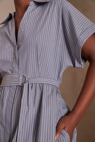 Vestido camisero - Azul y blanco