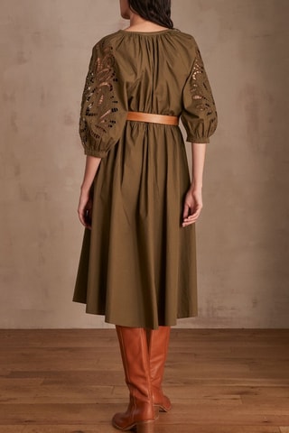 Vestido evasé - Caqui