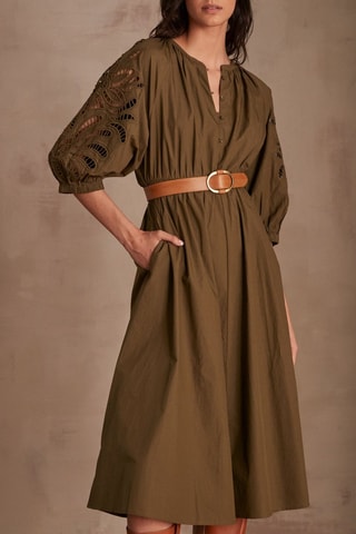 Vestido evasé - Caqui