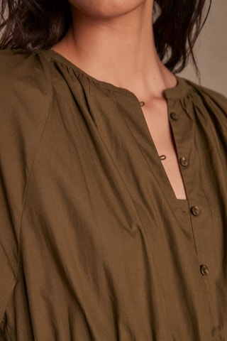 Vestido evasé - Caqui