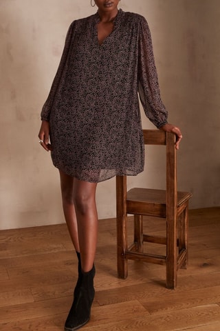 Vestido trapézio - Bordô