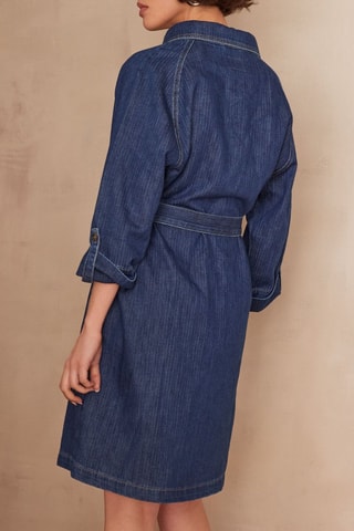 Vestido-camisa de ganga - Índigo