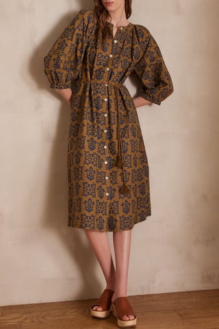 Vestido camisero - Verde oliva y azul marino