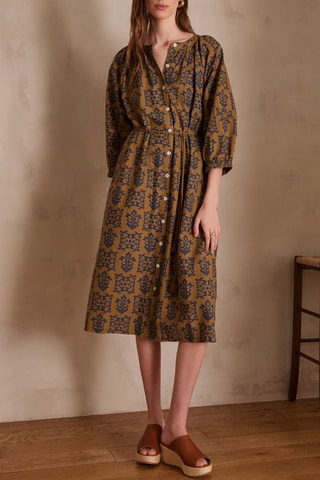 Vestido camisero - Verde oliva y azul marino