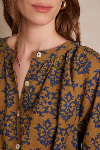 Vestido camisero - Verde oliva y azul marino