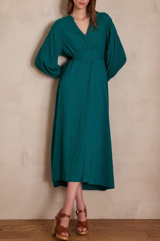 Vestido comprido - Azul-petróleo