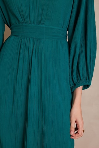 Vestido comprido - Azul-petróleo