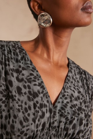 Vestido midi - Cinzento e preto