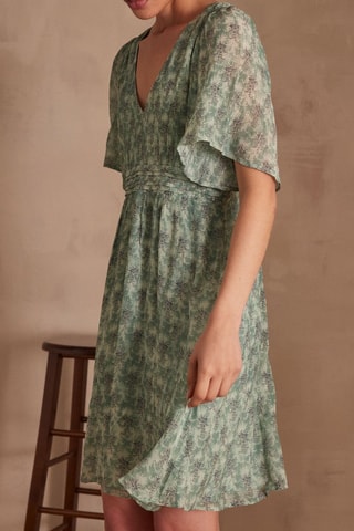 Vestido plisado - Verde oliva