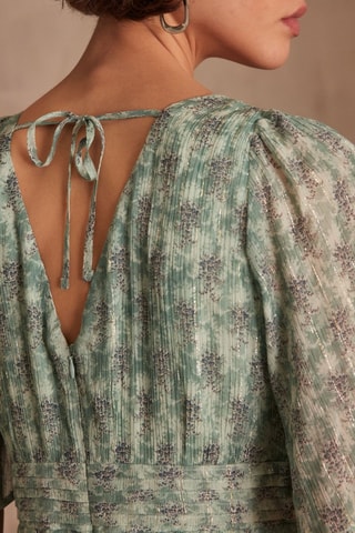 Vestido plisado - Verde oliva