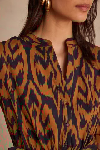 Vestido midi - marrón claro y negro