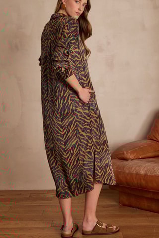 Vestido recto - Marrón y negro
