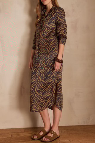 Vestido recto - Marrón y negro
