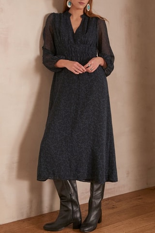 Vestido comprido - Azul-marinho