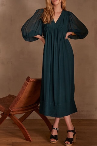 Vestido comprido - Verde-escuro