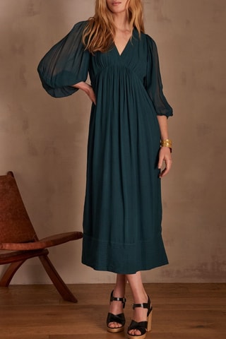 Vestido comprido - Verde-escuro