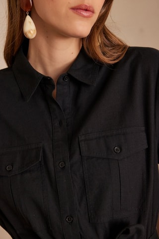 Vestido camisero - Negro